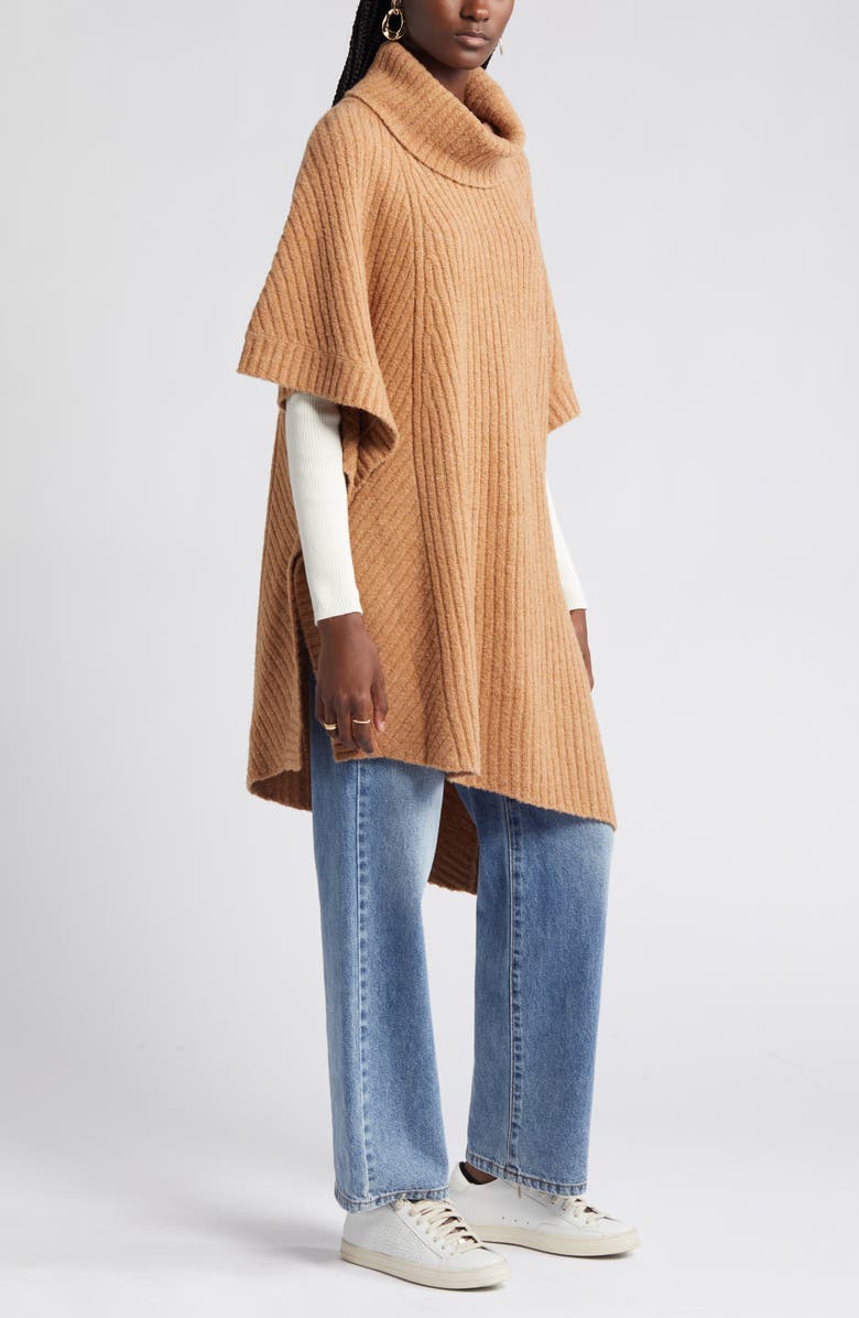 Nordstrom Wool & Cashmere Turtleneck Poncho, Main, color,