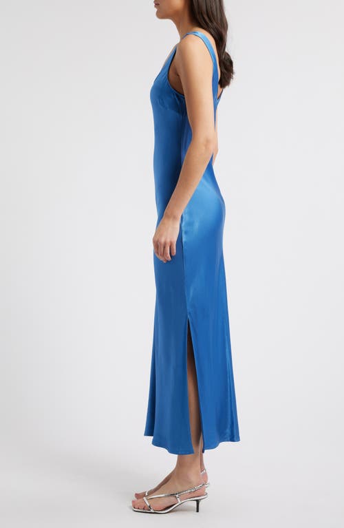 Rails Kailani Sleeveless Satin Midi Dress In Atlantic