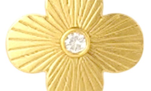 Gabi Rielle Cubic Zirconia & Faux Pearl Drop Clover Earrings In Gold