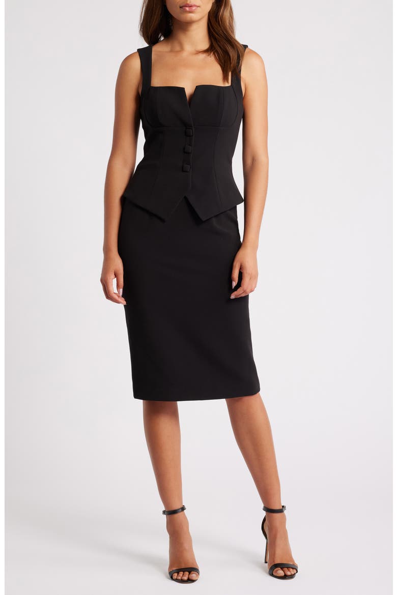 Roanna Sleeveless Sheath Dress, Main, color, BLACK