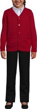 Lands' End School Uniform Kids Legacy Varsity Cardigan