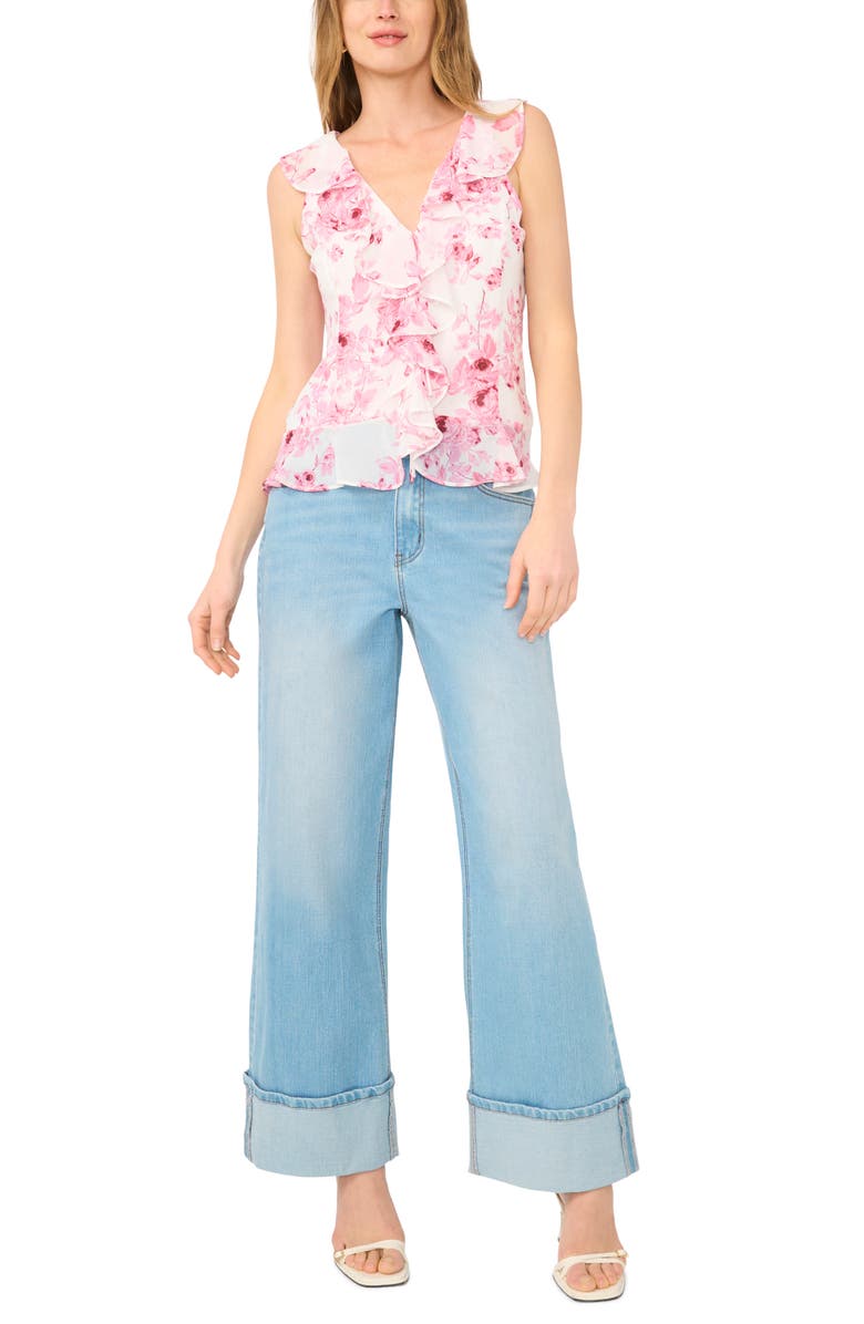 1.STATE V-Neck Ruffle Top, Alternate, color, Orchid Smoke