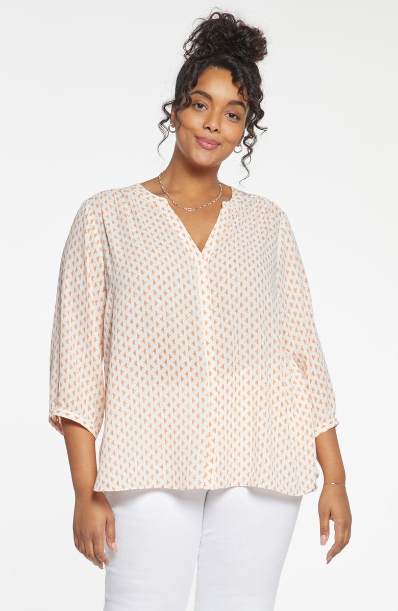 NYDJ Semisheer Pintuck Blouse, Alternate, color, Chez Geo