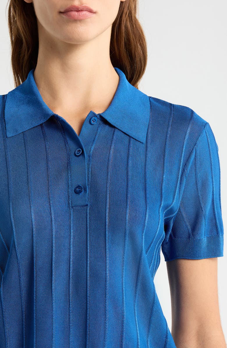 FRAME The Ribbed Polo Knit Top, Alternate, color, Royal Blue