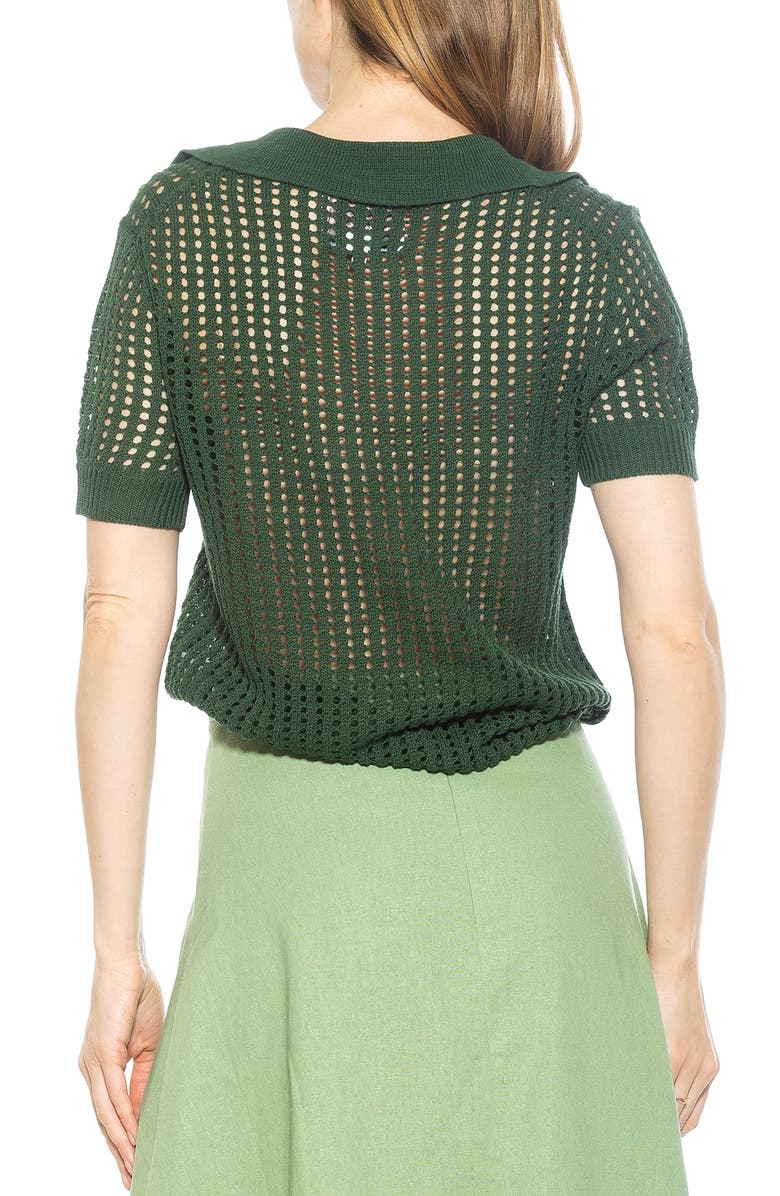 Alexia Admor Josi Crochet Button-Up Top, Alternate, color, Green