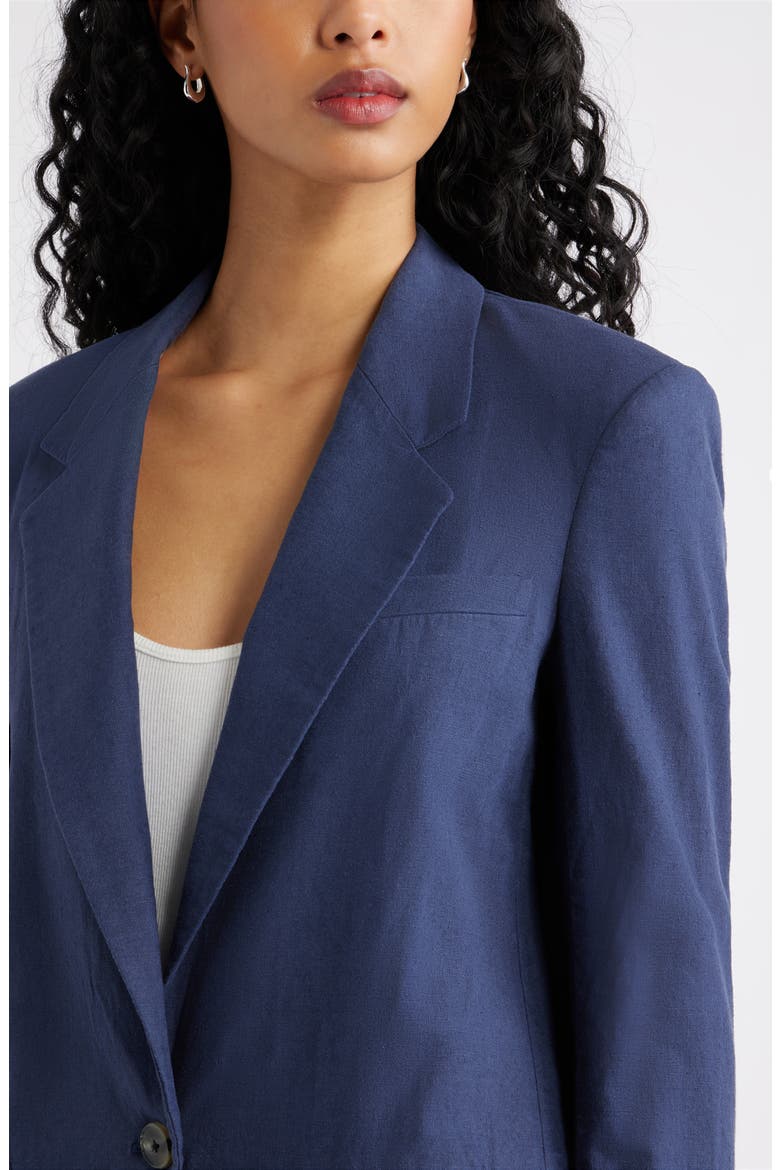 Everyday Linen Blend Blazer, Alternate, color, NAVY INDIGO