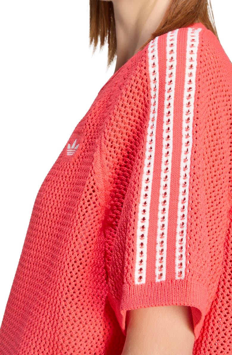 adidas Originals Open Stitch Dress, Alternate, color, Semi Lucid Red