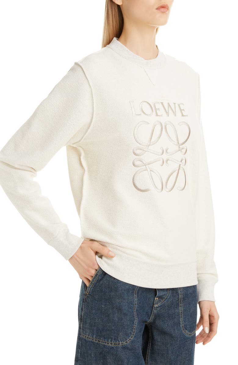 Loewe Logo Embroidered Inside Out Sweatshirt, Alternate, color, 