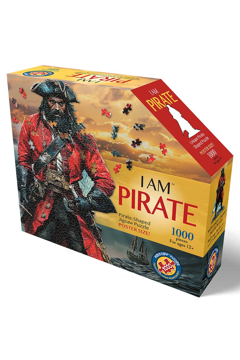 I Am Pirate 1000 Piece Character Shaped Jigsaw Puzzle, Alternate, color, Multicolored
