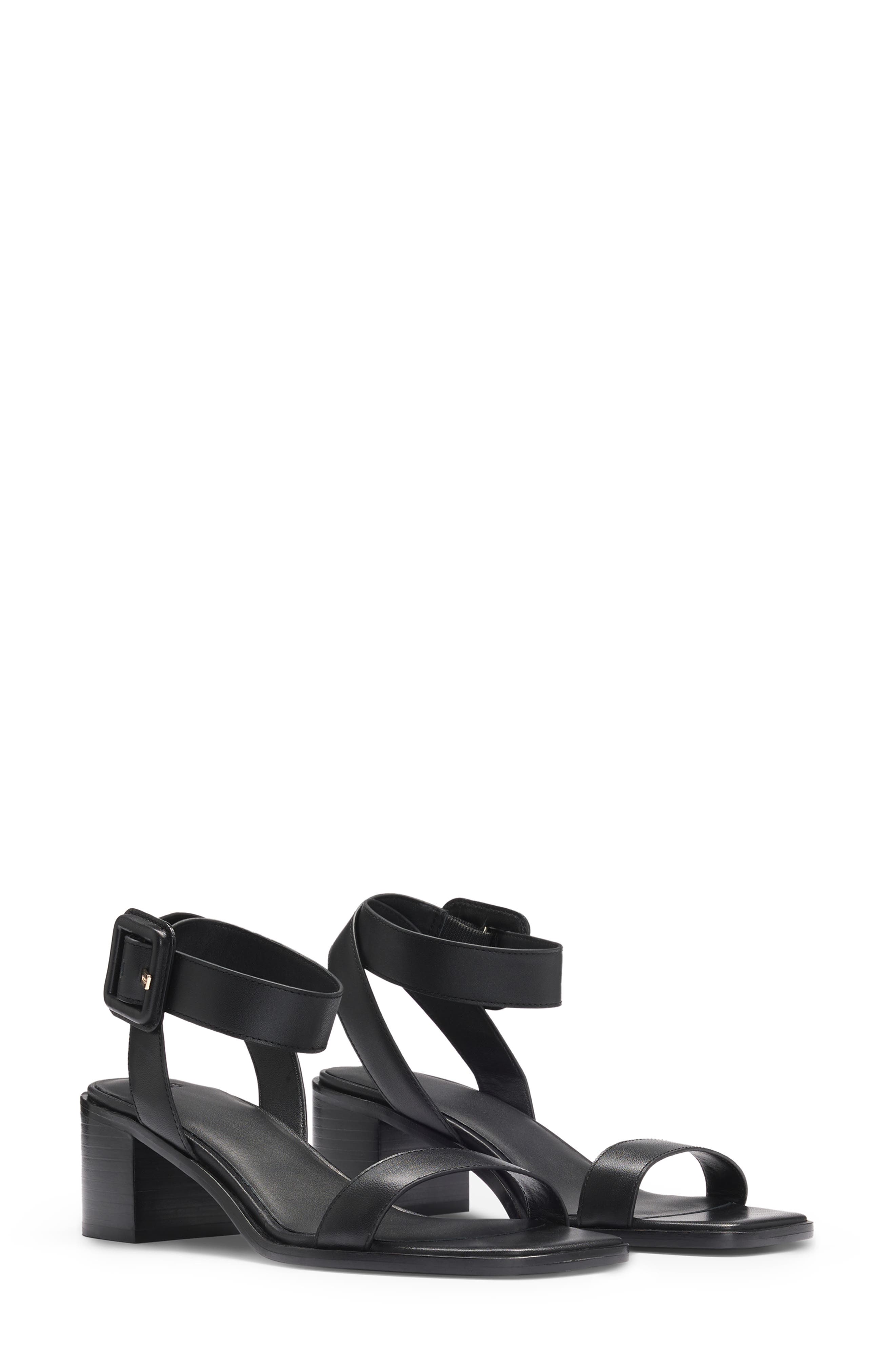 Charlize Ankle Strap Sandal, Alternate, color, BLACK