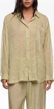 Bimba y Lola Mini Dots Pleated Oversize Shirt