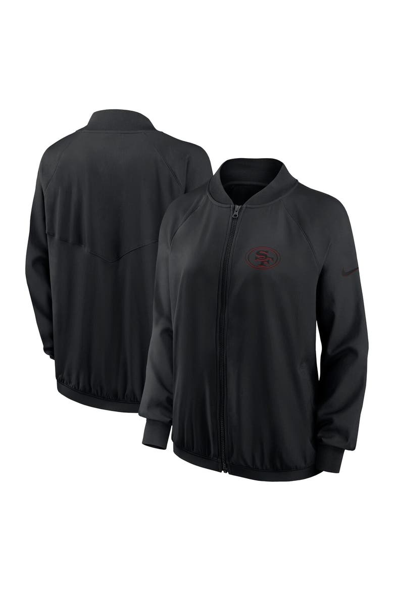 Women's Nike Black San Francisco 49ers Raglan Full-Zip Jacket, Alternate, color, Black