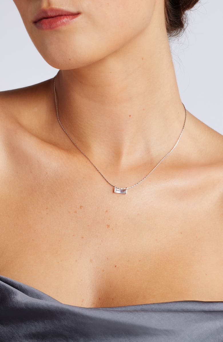 Nordstrom Cubic Zirconia Bar Necklace, Alternate, color,