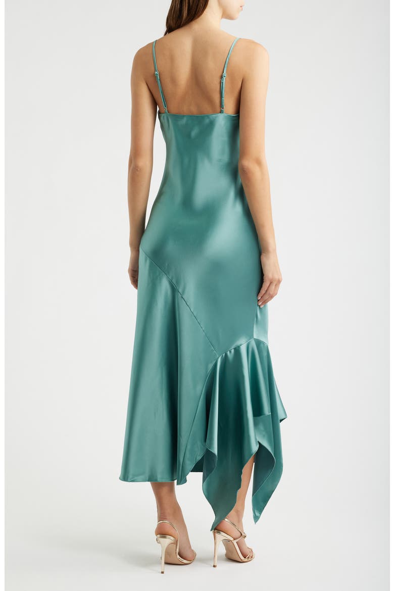 Sleeveless Satin Bias Slipdress, Main, color, SEA FOAM