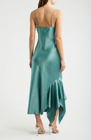 Emerald Sundae Sleeveless Satin Bias Slipdress