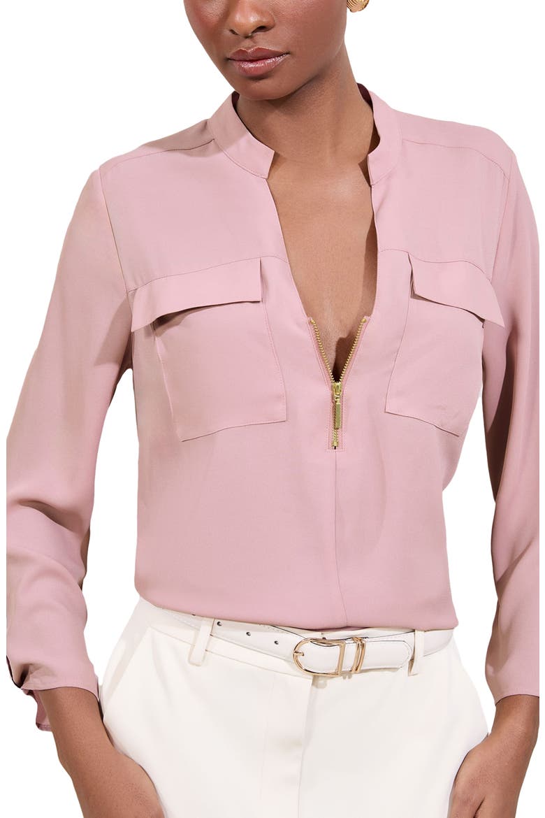 Half Zip Utility Top, Alternate, color, PINK