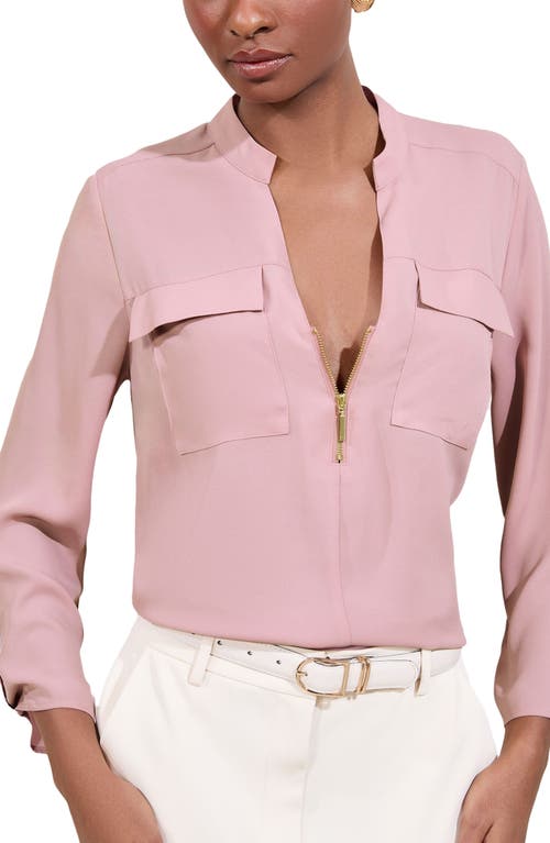 Lipsy Half Zip Utility Top In Pink