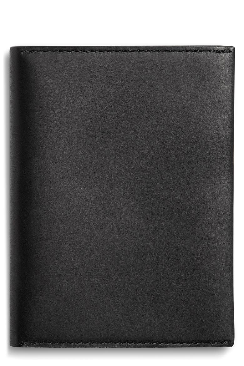 Leather Passport Holder, Main, color, BLACK