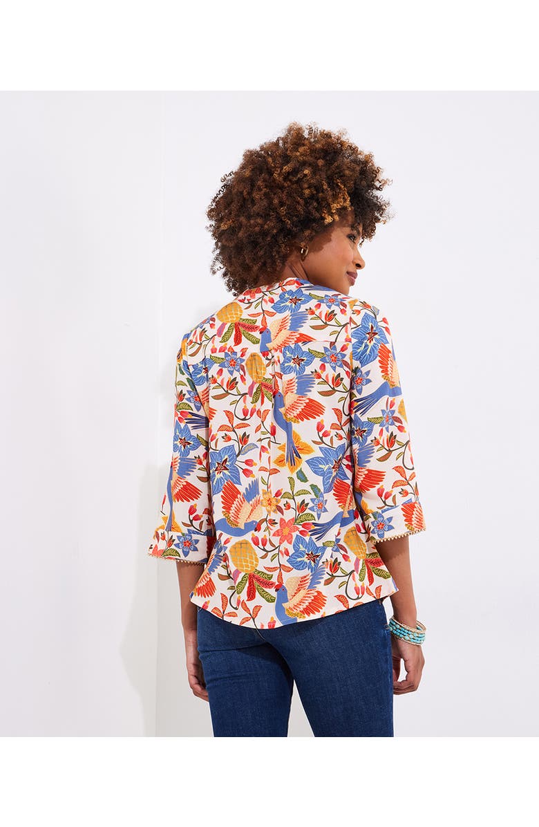 Joe Browns Boho Embroidered Blouse, Alternate, color, Peach Abstract Floral