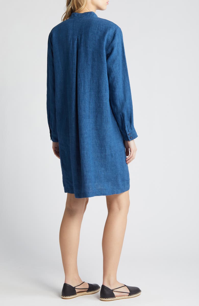 Eileen Fisher Long Sleeve Organic Linen Shift Dress, Alternate, color, 