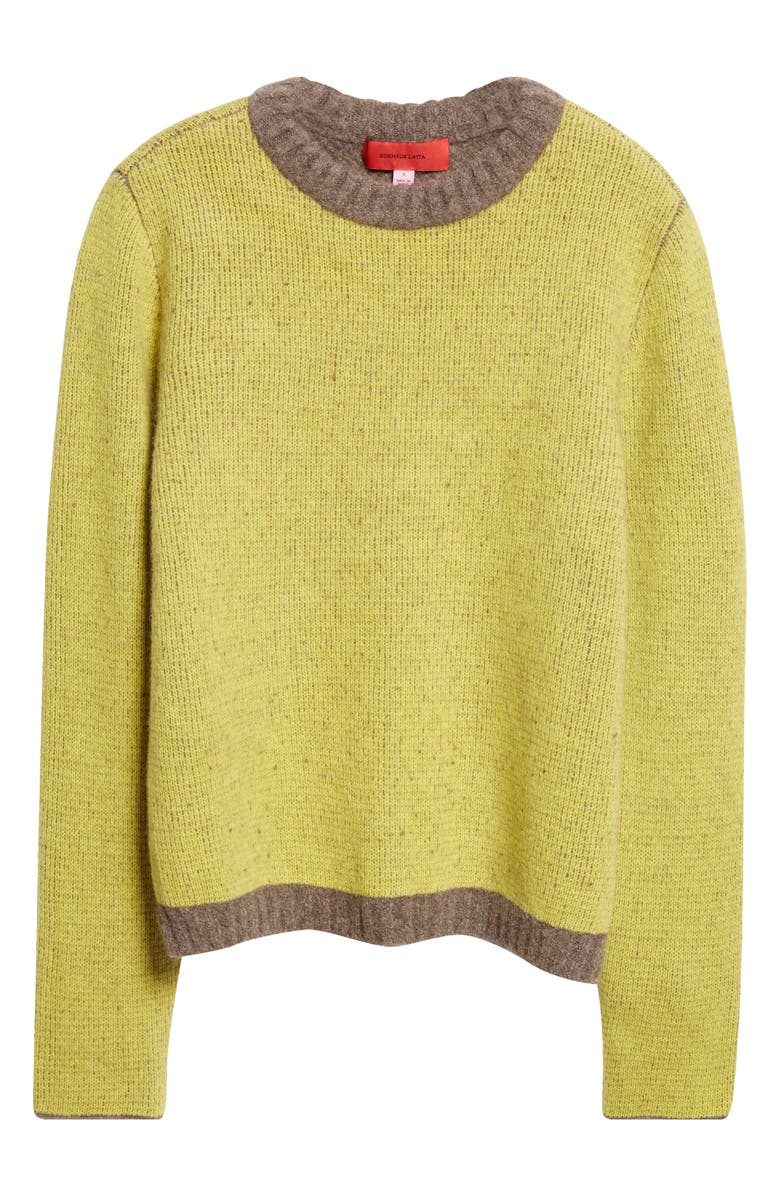 Eckhaus Latta Gender Inclusive Colorblock Merino Wool Blend Sweater, Alternate, color, Finch