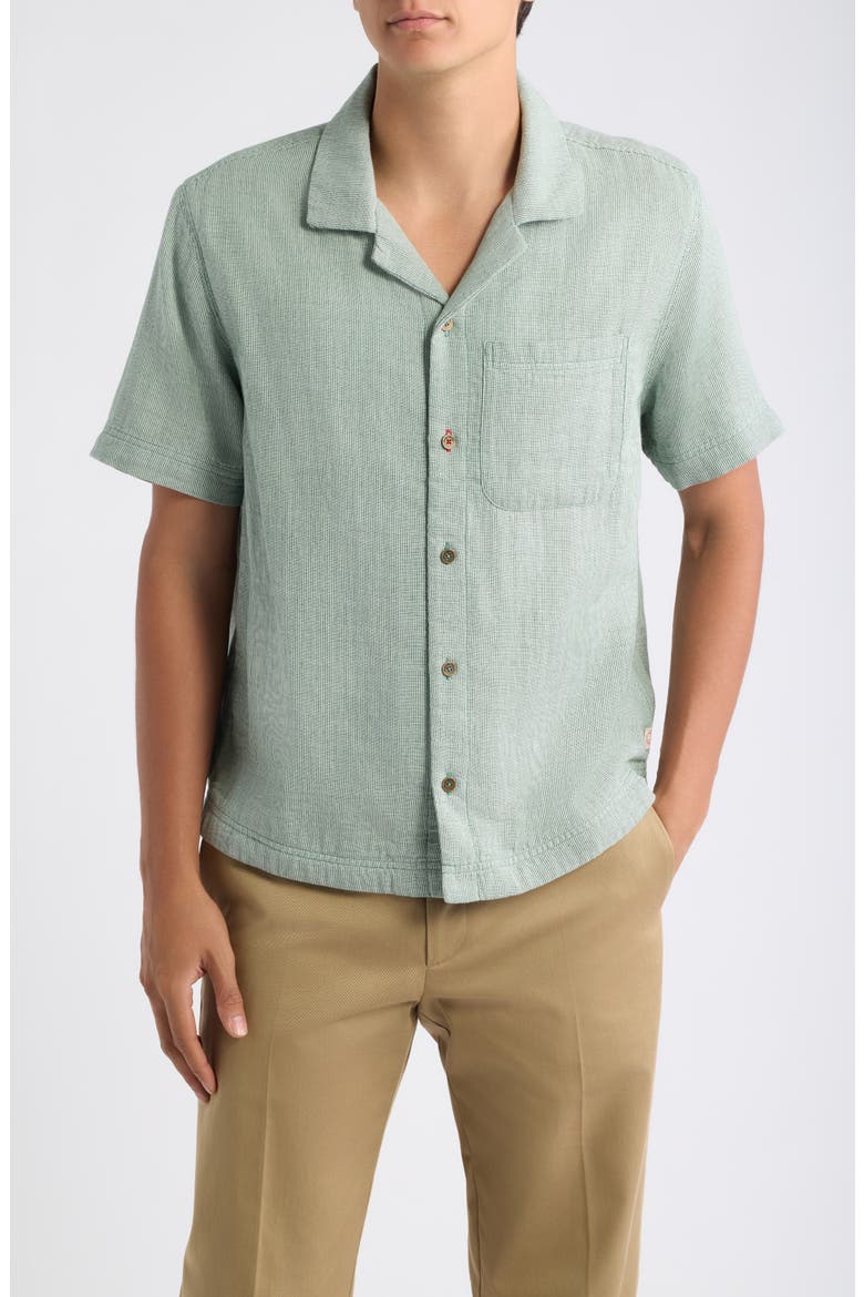 The Cliffs Summer Cloth Camp Shirt, Main, color, IRISH RACING GREEN STRIPE