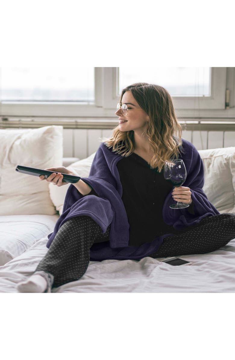 Martex Supersoft Fleece Throw Blanket, Alternate, color, Navy