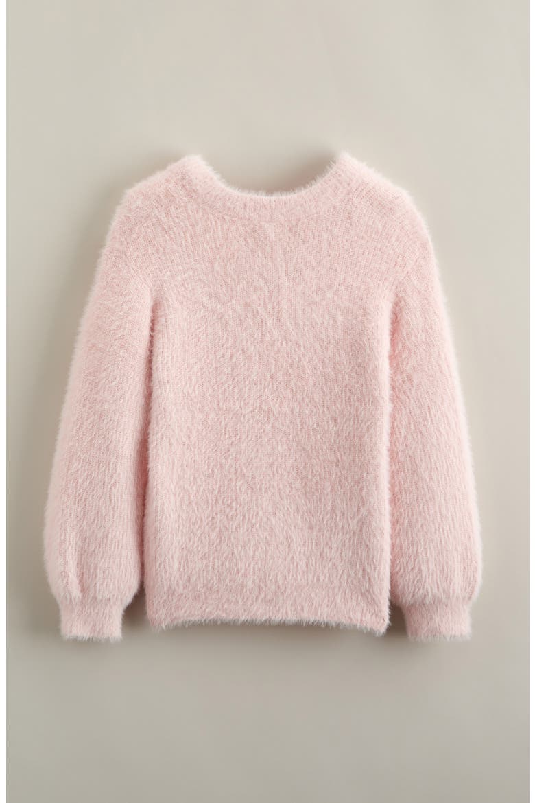 Kids' Eyelash Chenille Cardigan, Alternate, color, PINK BALM