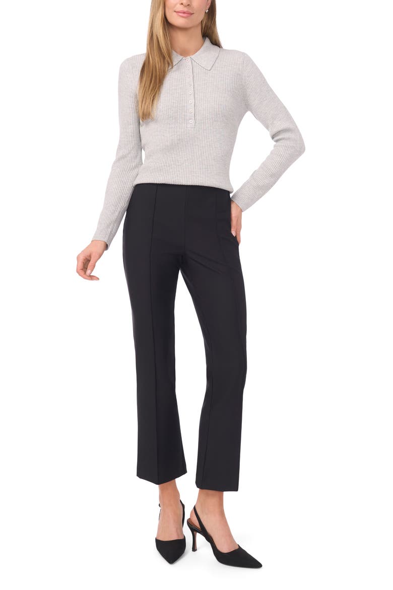 Jalia Rib Polo Sweater, Alternate, color, PEARL HEATHER