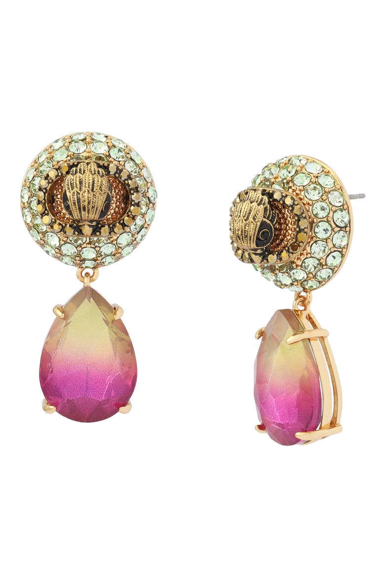 Eagle Pavé & Crystal Drop Earrings, Main, color, PINK MULTI