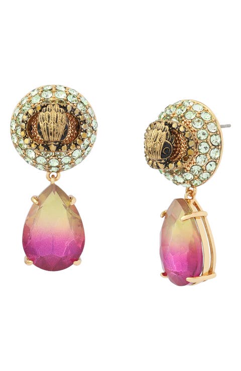 Eagle Pavé & Crystal Drop Earrings