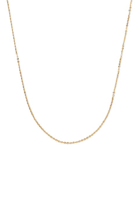 14k Adjustable Flat Cable Chain