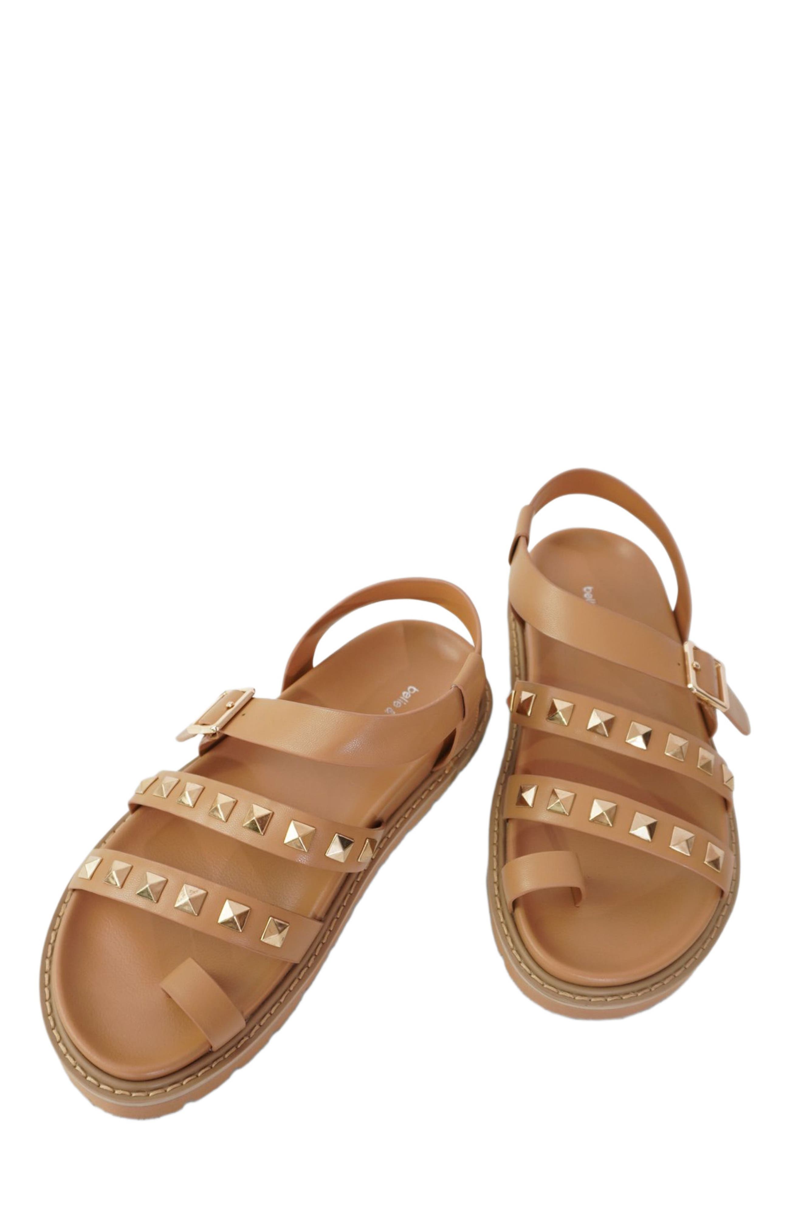 Morning Mood Chunky Stud Sandal, Alternate, color, Camel