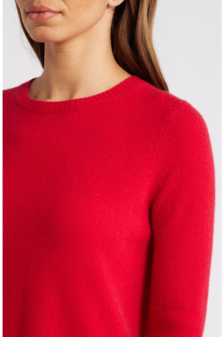 Cashmere Crewneck Sweater, Alternate, color, RED LYCHEE