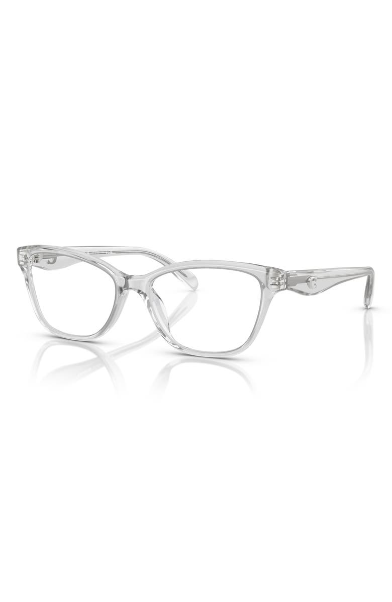 COACH 49mm Pillow Optical Glasses, Alternate, color, Transparent Dove / Demo Lens