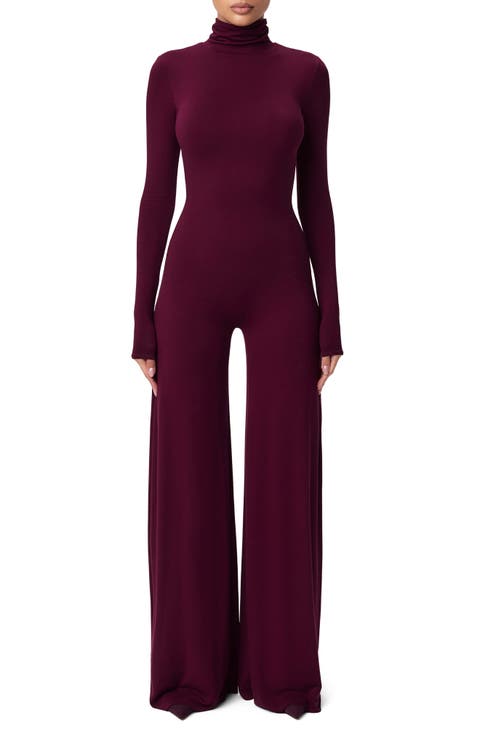 Sculpt Turtleneck Wide Leg Jumpsuit