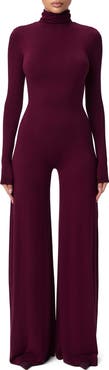 Naked Wardrobe Sculpt Turtleneck Wide Leg Jumpsuit