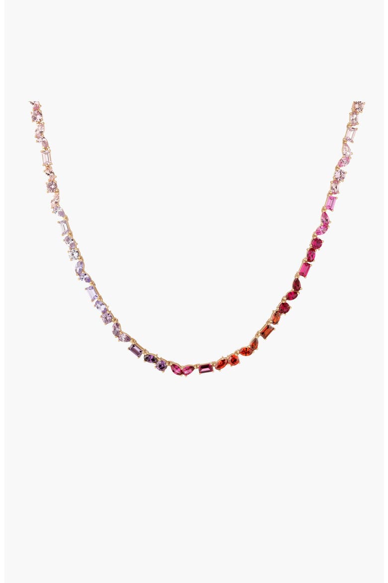 Mixed Shape Tennis Necklace, Main, color, Yellow