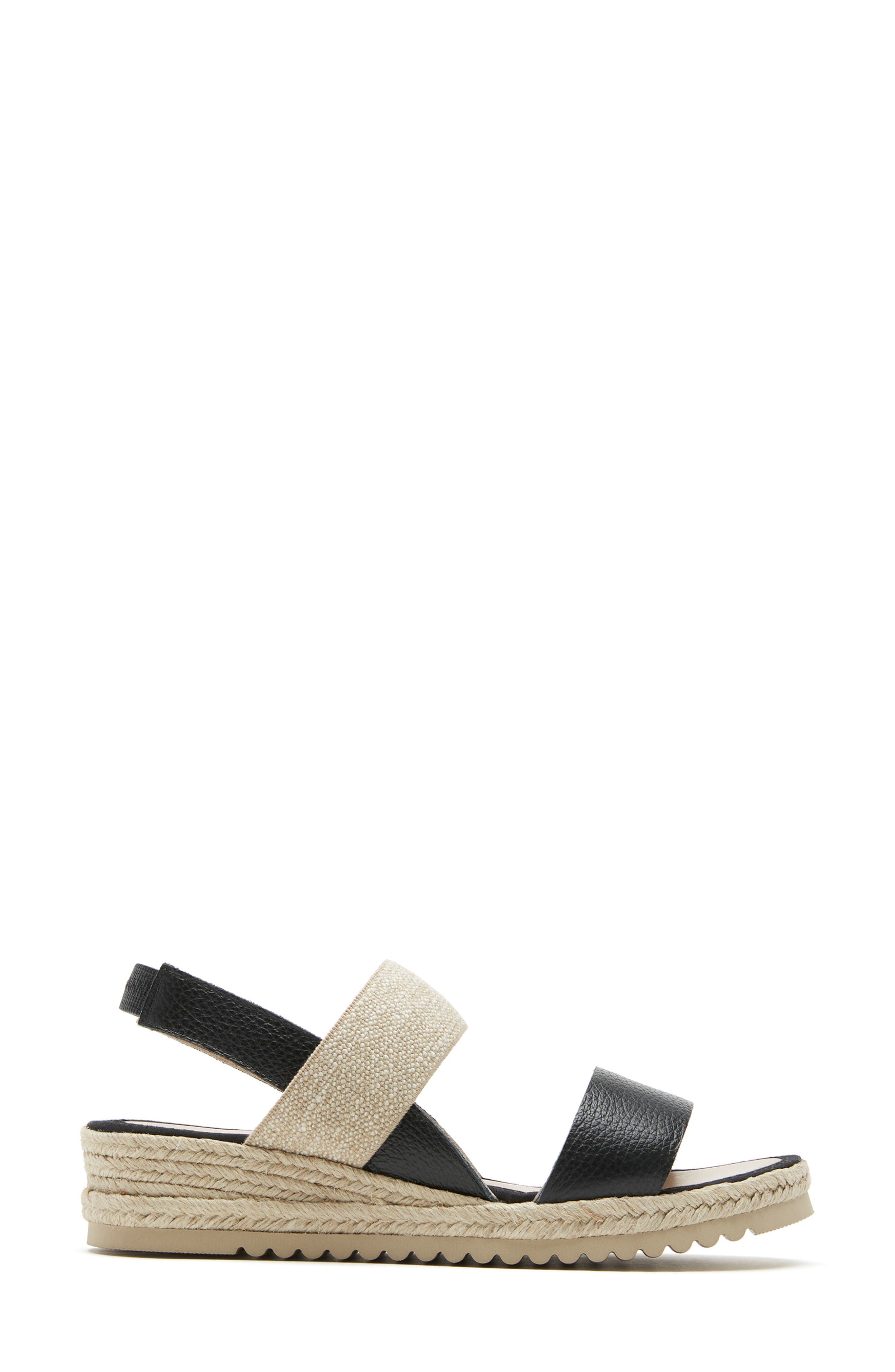 La Canadienne Rica Espadrille Wedge Sandal, Alternate, color, Black Pebble