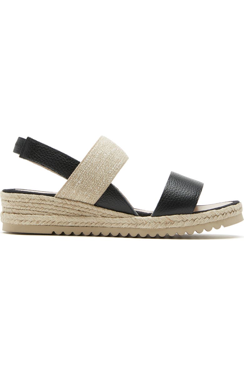 La Canadienne Rica Espadrille Wedge Sandal, Alternate, color, Black Pebble
