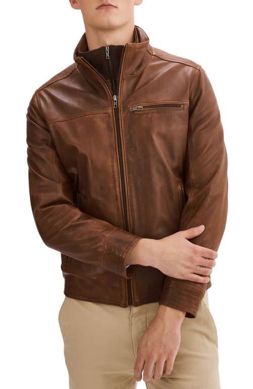 Regency Lambskin Leather Jacket In Cognac