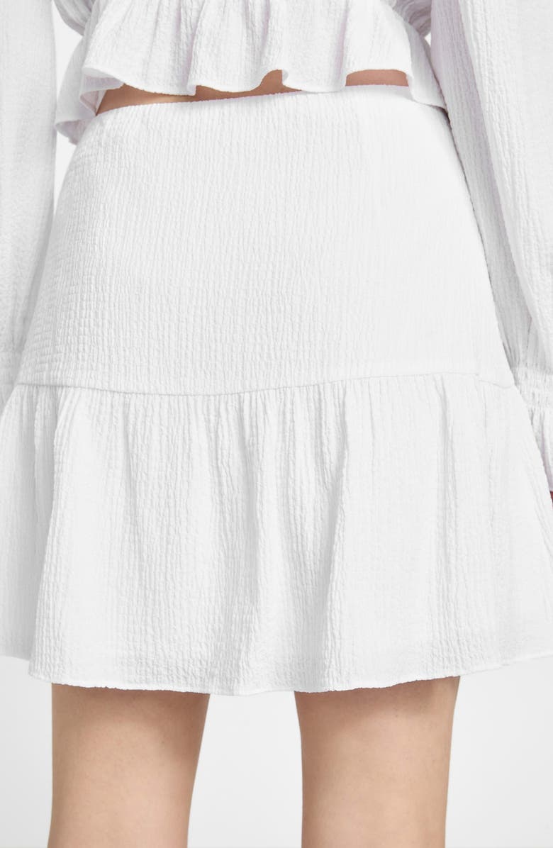 GUESS Shaelo Gauze Ruffle Miniskirt, Alternate, color, White