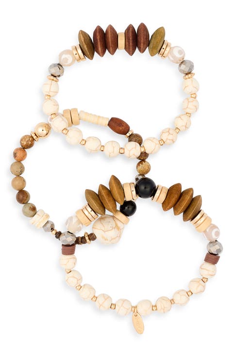 Tropics Set of 3 Beaded Stretch Bracelets