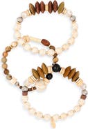 Ettika Tropics Set of 3 Beaded Stretch Bracelets