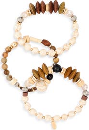 Ettika Tropics Set of 3 Beaded Stretch Bracelets