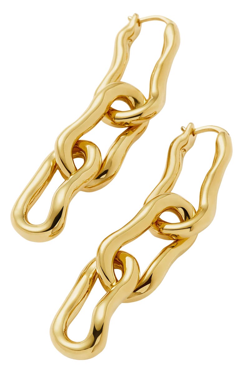 Missoma Molten Ovate Triple Link Drop Earrings, Alternate, color, Gold