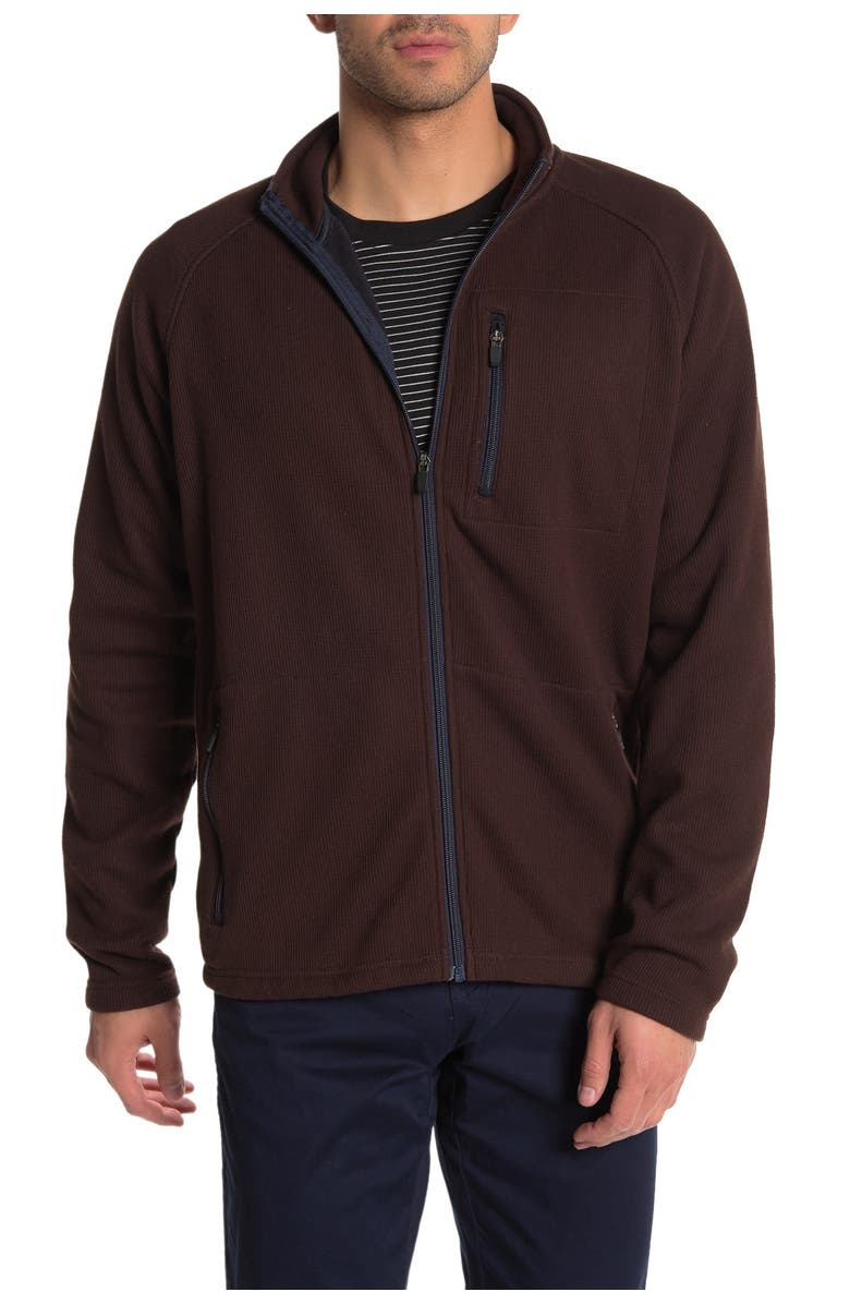 Tailor Vintage Waffle Bonded Fleece Full Zip Jacket, Main, color, 