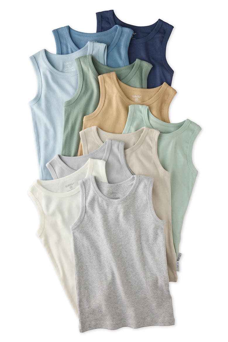 Assorted 10-Pack Malone Organic Cotton Tanks, Main, color, SEAFOAM TERRA RAINBOW