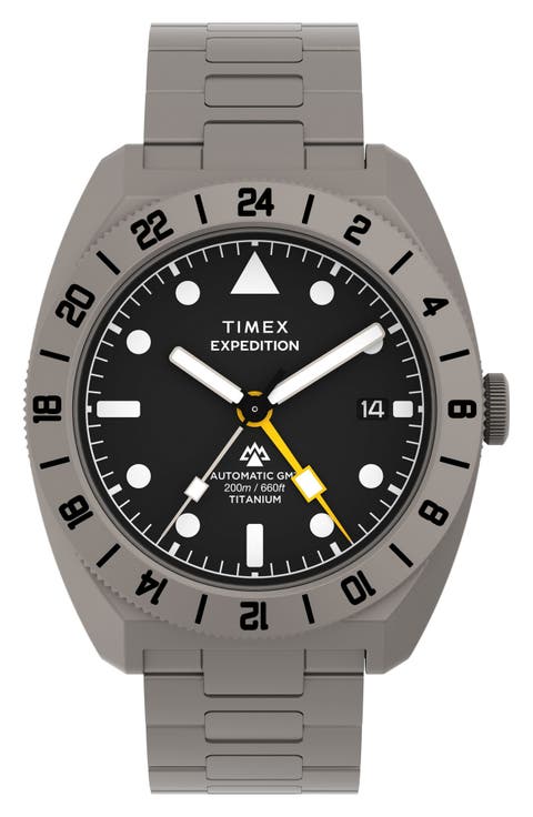 Expedition Pioneer Titanium GMT Automatic Bracelet Watch, 41mm