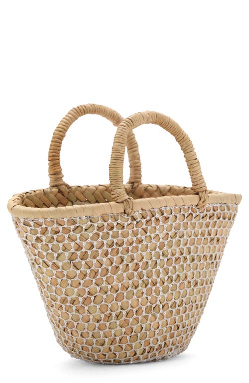 Mango Mini Sequin Basket Tote In Sand